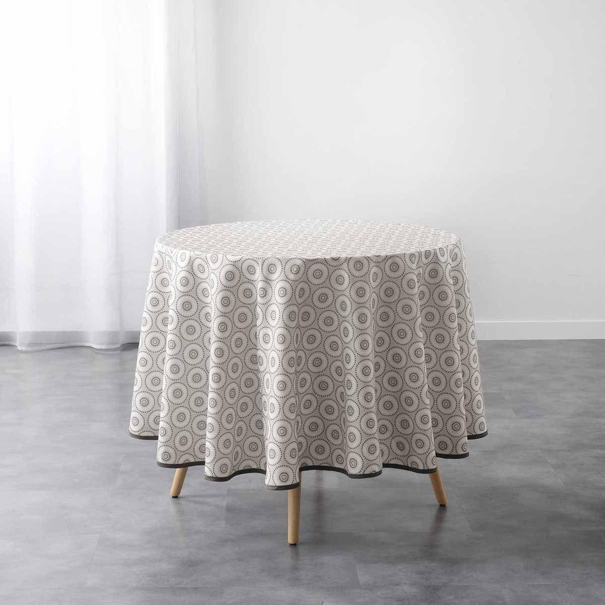 Douceur d'Intérieur Nappe antitache imprimée  salto  180cm naturel