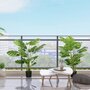 Voir la diapositive 2 : HOMCOM Lot de 2 plantes artificielles Monstera H. 120 cm tronc branches lichen feuilles de tortue grand réalisme pots inclus