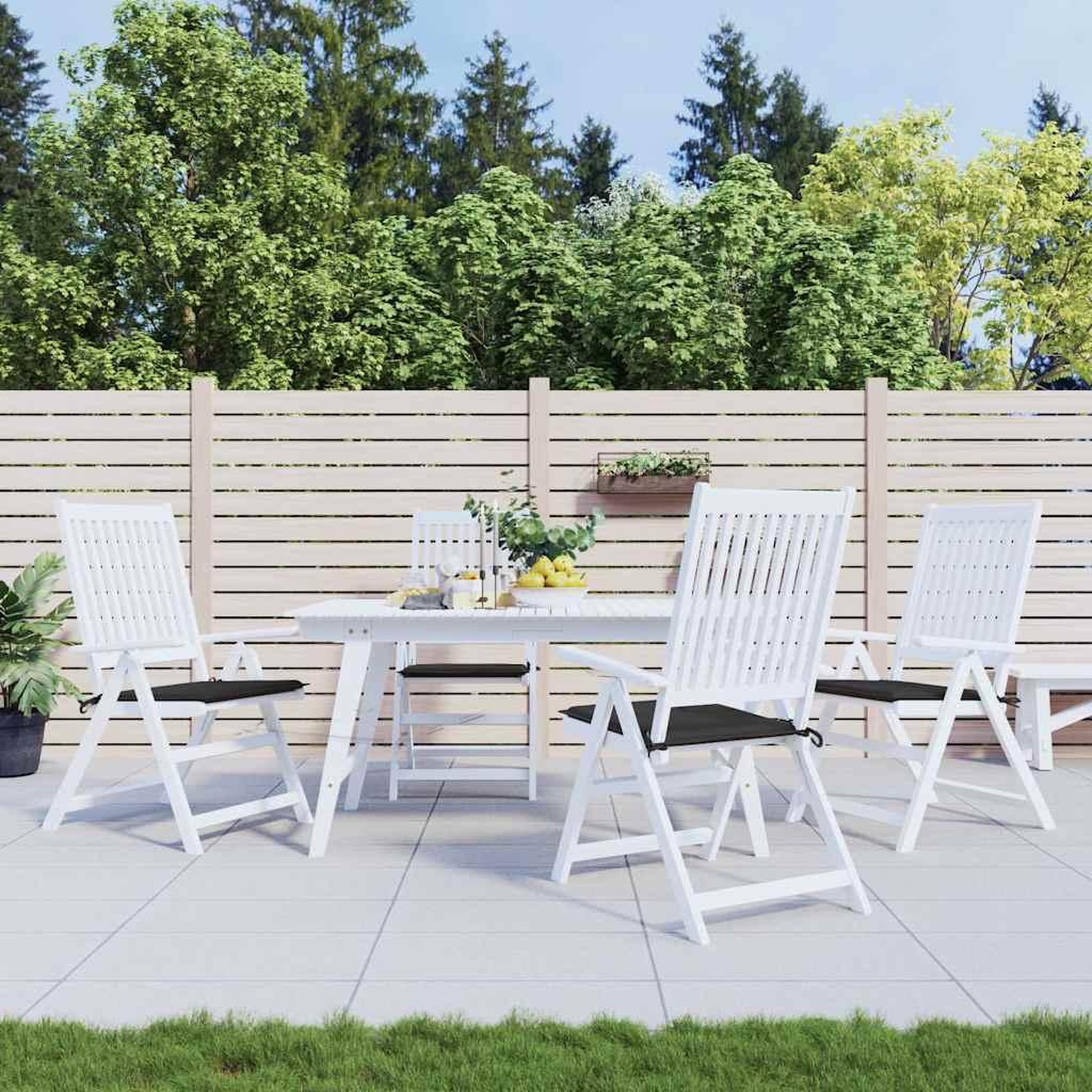 VIDAXL Coussins de chaise jardin lot de 4 noir 40x40x3 cm tissu oxford