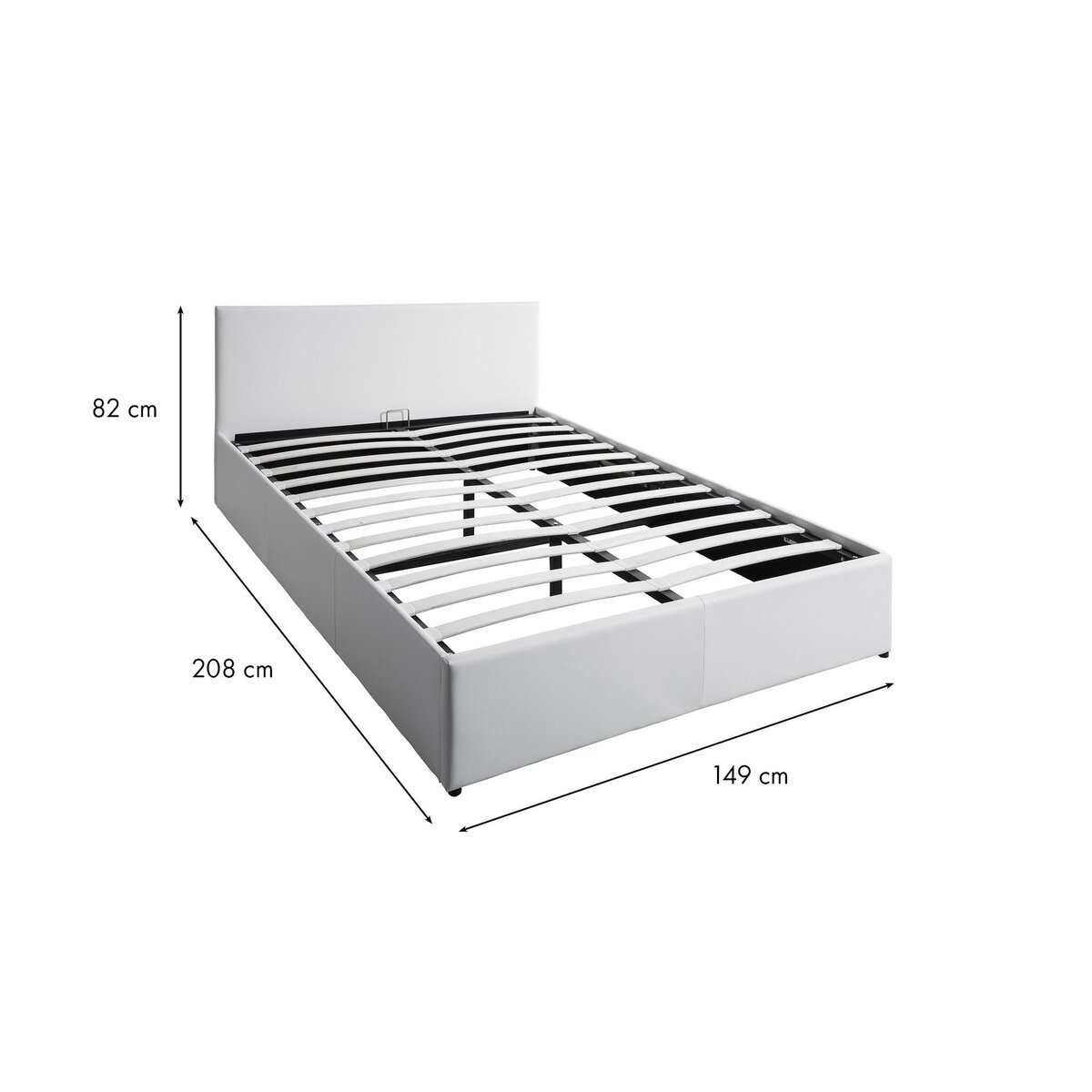 Lit coffre 140x190 cm sommier inclus avec tête de lit WILLOW