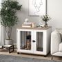 Voir la diapositive 4 : PAWHUT Cage pour chien animaux sur pied - porte verrouillable - acier noir panneaux blanc chêne clair