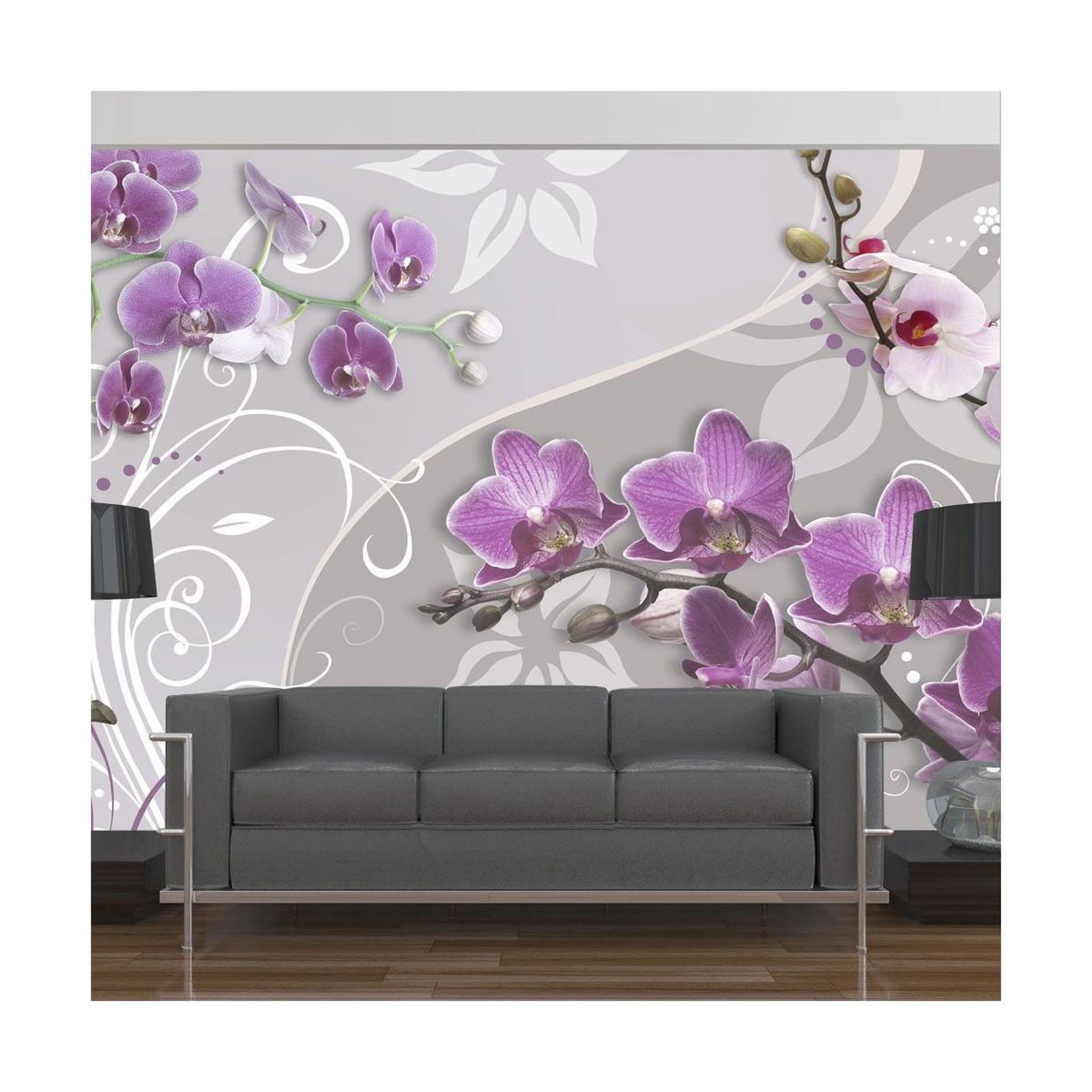 Paris Prix Papier peint  flight of purple orchids. Coloris disponibles : Multicolore