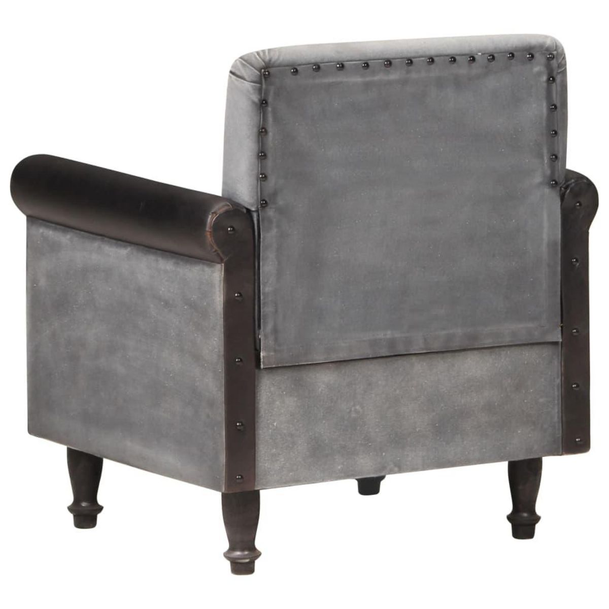 VIDAXL Chaise cabriolet noir cuir veritable et toile