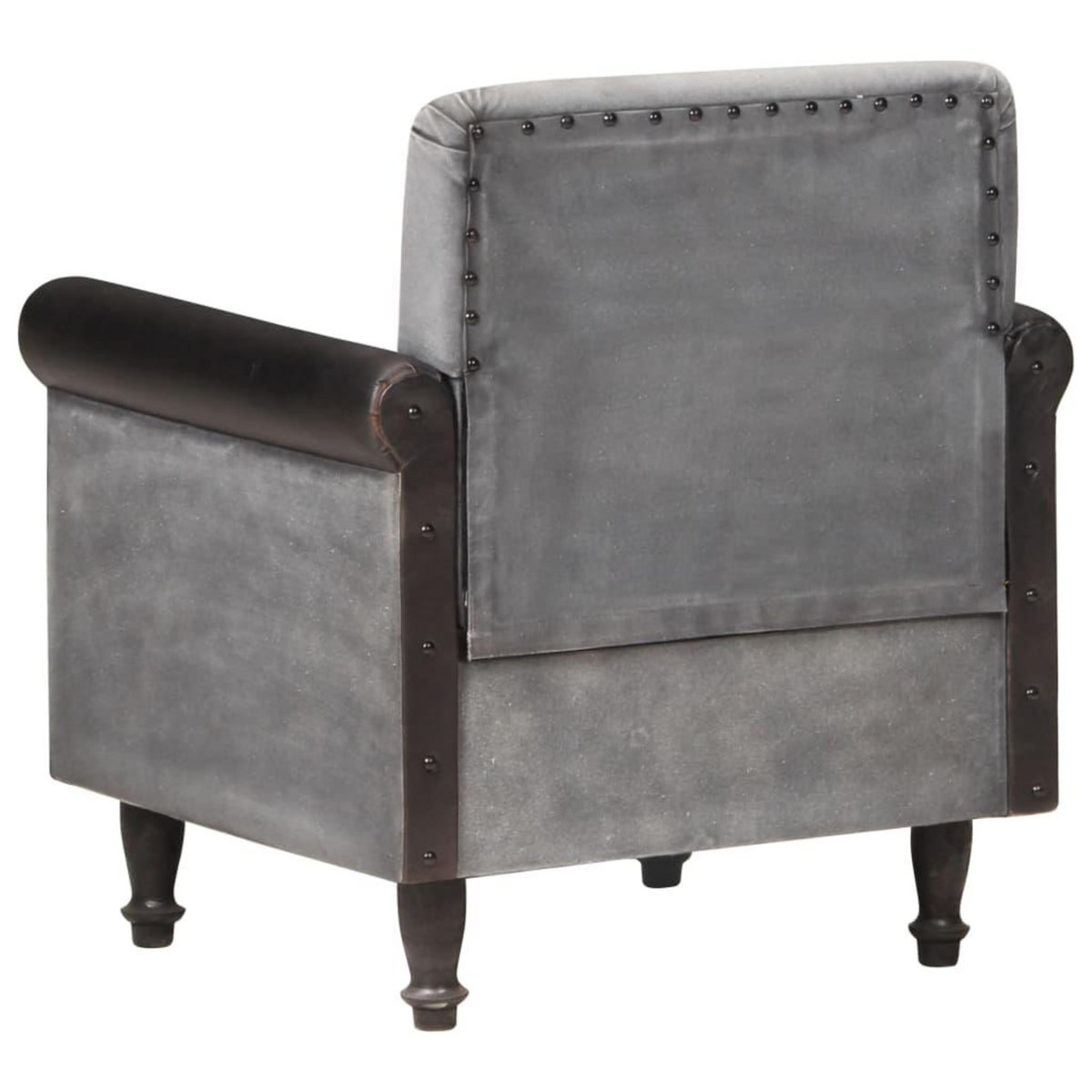 VIDAXL Chaise cabriolet noir cuir veritable et toile