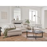 LISA DESIGN Vermont - canapé panoramique d'angle droit - 7 places - convertible - en tissu. Coloris disponibles : Gris, Beige