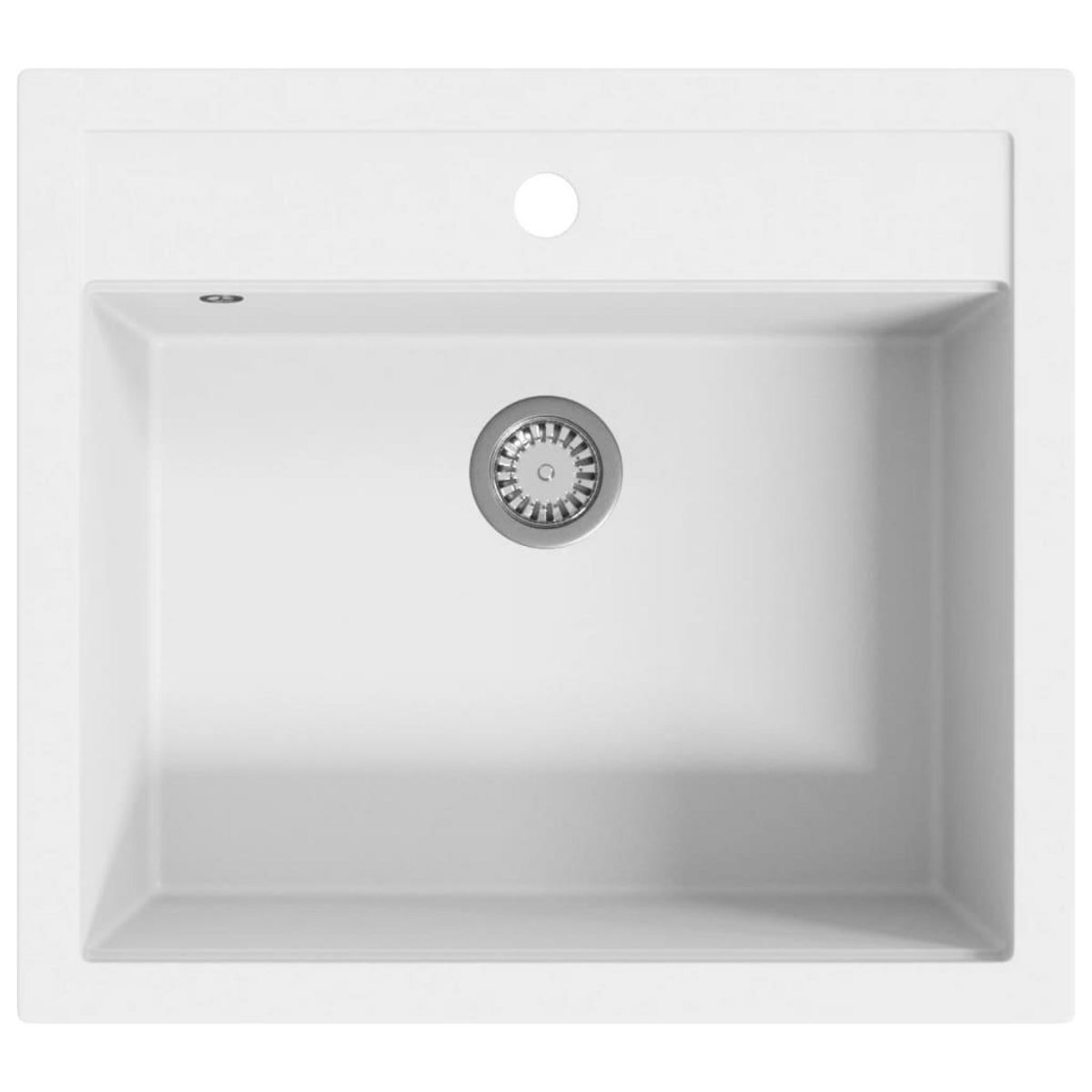 VIDAXL Evier de cuisine Granit Seul lavabo Blanc