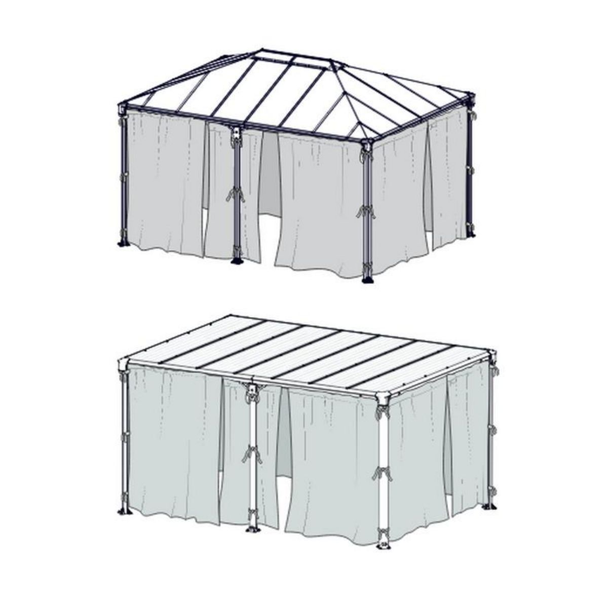 Palram Set de 6 rideaux pour tonnelles - 705134