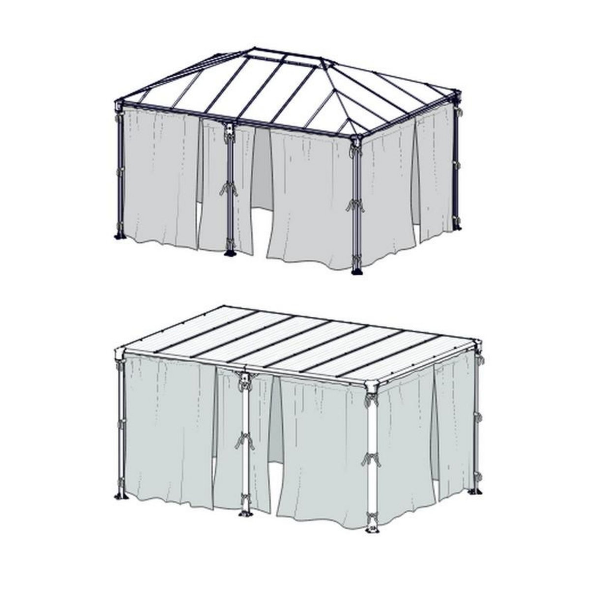 Palram Set de 6 rideaux pour tonnelles - 705134