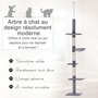 Voir la diapositive 4 : PAWHUT Arbre à chat poteau à griffer L40 x l 34 x H 230-260 cm 5 niveaux d'activités gris