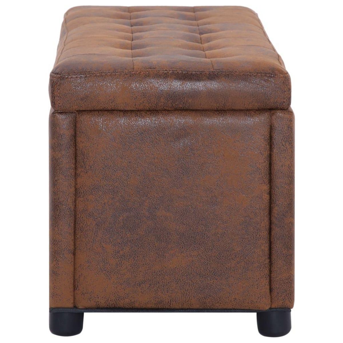 VIDAXL Pouf de rangement 87,5 cm Marron Similicuir daim