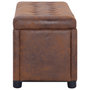 Voir la diapositive 3 : VIDAXL Pouf de rangement 87,5 cm Marron Similicuir daim