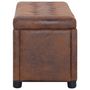 Voir la diapositive 3 : VIDAXL Pouf de rangement 87,5 cm Marron Similicuir daim