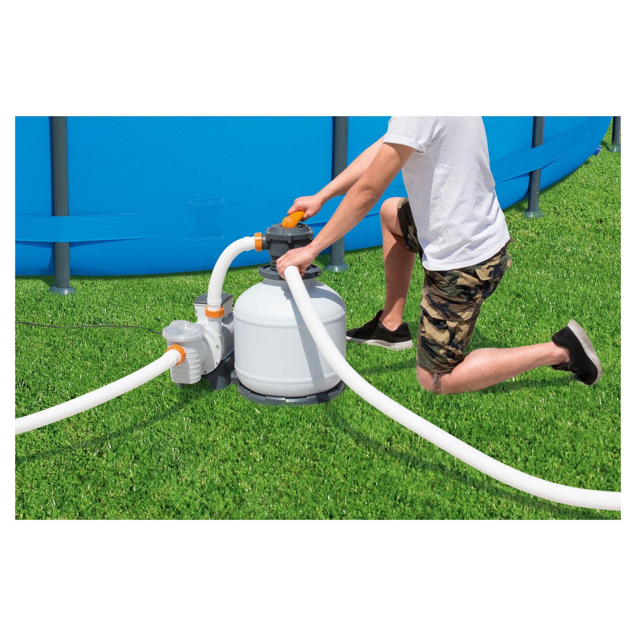 BESTWAY Filtre à sable Flowclear&trade; 11,355 m3/h, préfiltre, diffuseur Chemconnect&trade;