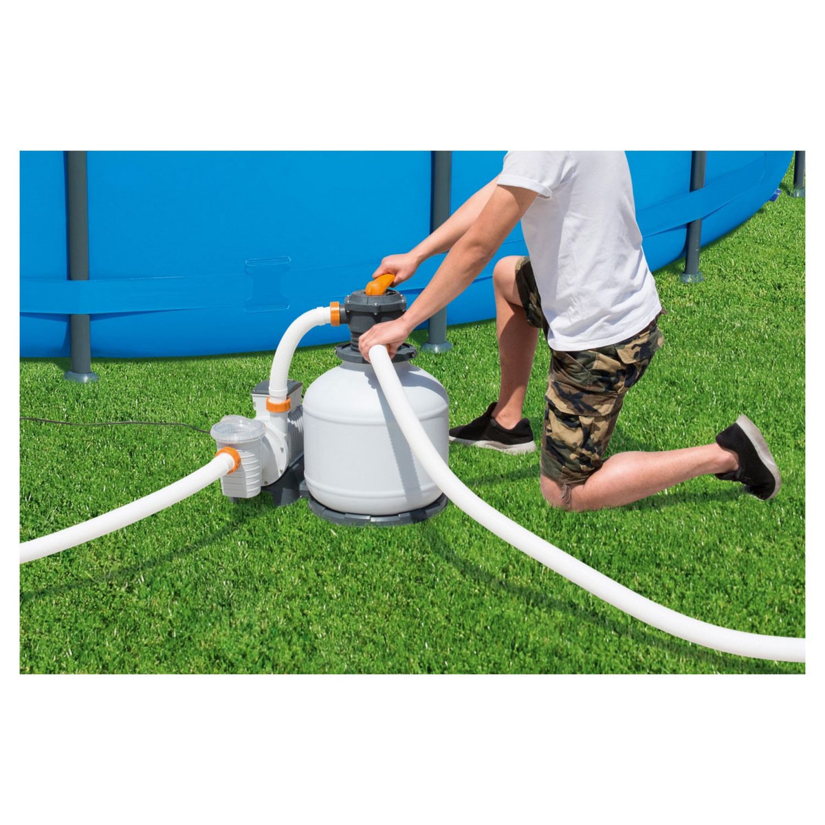 BESTWAY Filtre à sable Flowclear&trade; 11,355 m3/h, préfiltre, diffuseur Chemconnect&trade;