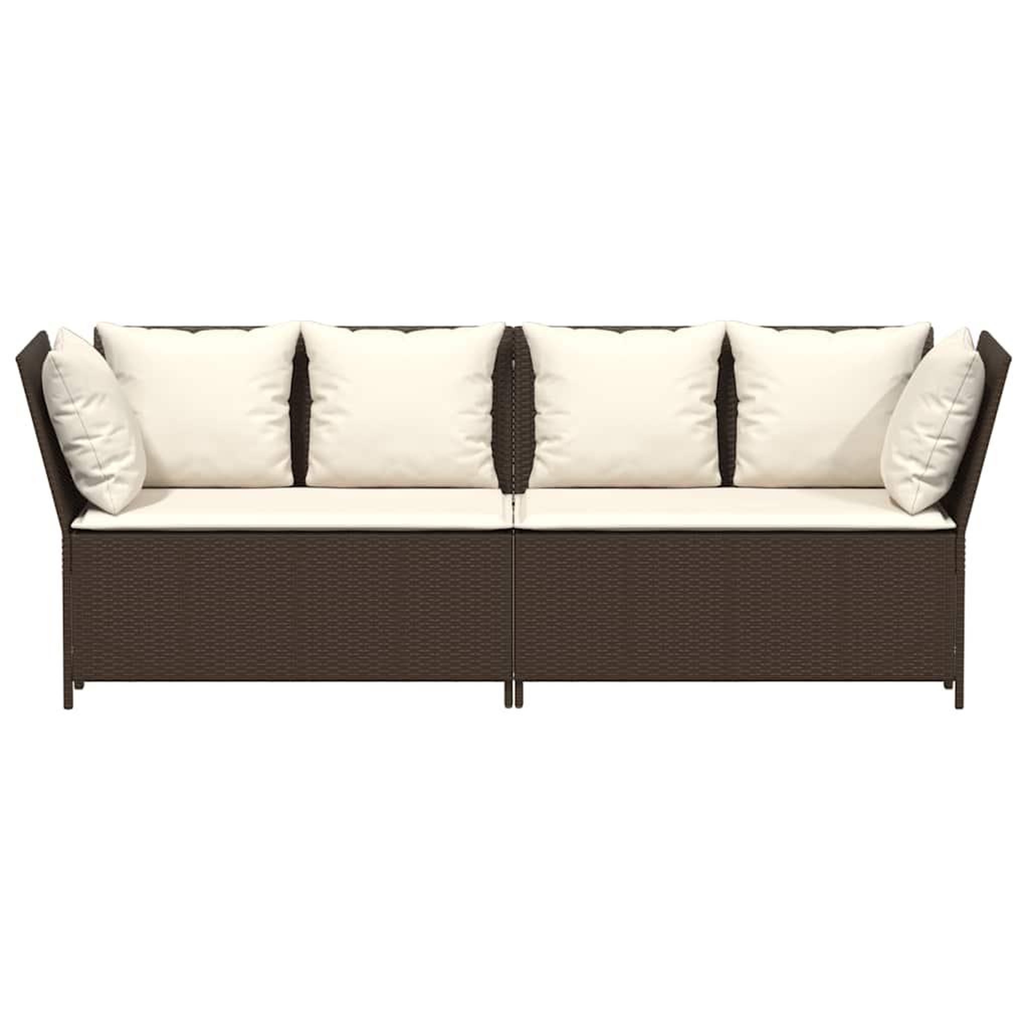 Voir la diapositive 4 : VIDAXL Canape de jardin avec coussins marron resine tressee