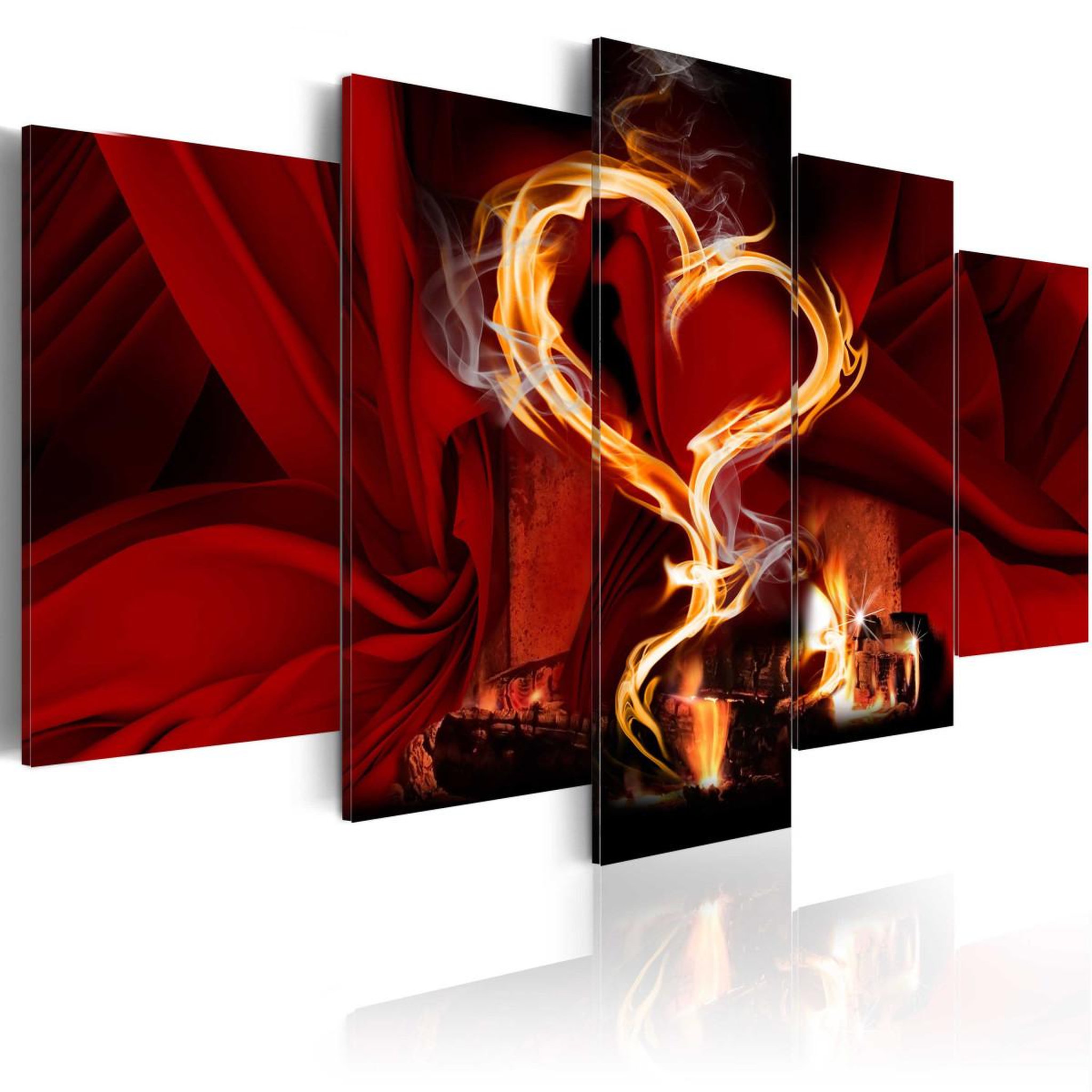 Paris Prix Tableau imprimé  flames of love : heart. Coloris disponibles : Multicolore