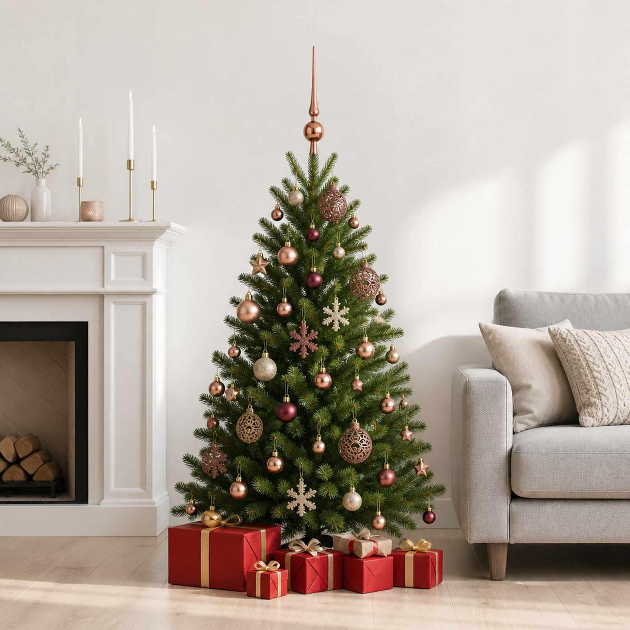 Voir la diapositive 2 : VIDAXL Ensemble de boules de Noël 111 pc Champagne et brun Diam. 6 cm