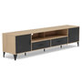 Voir la diapositive 4 : BEST MOBILIER Tribeca - meuble tv - effet bois et métal noir - 2 portes et 2 tiroirs - 200 cm