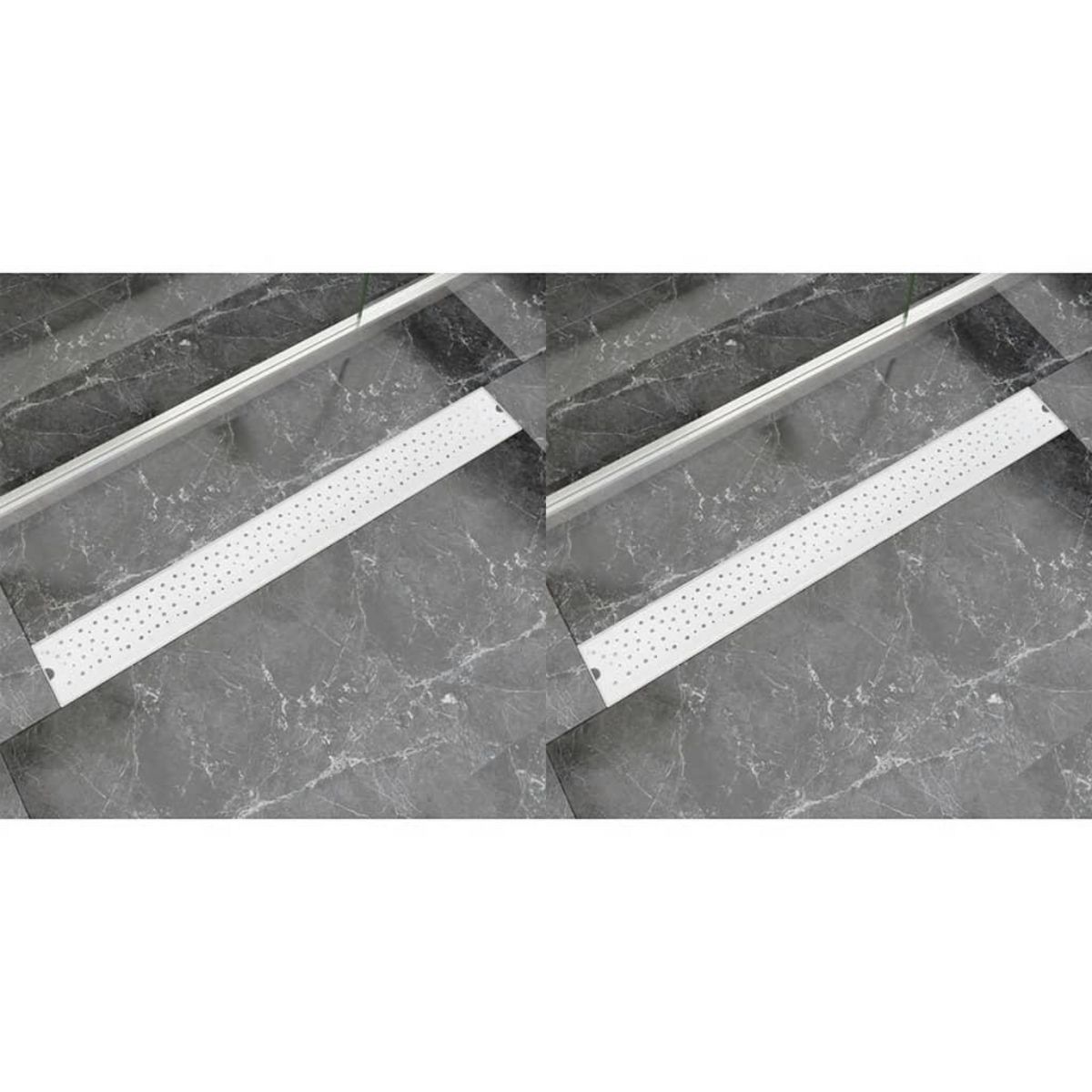 VIDAXL Drain de douche lineaire 2 pcs 930 x 140 mm Acier inoxydable