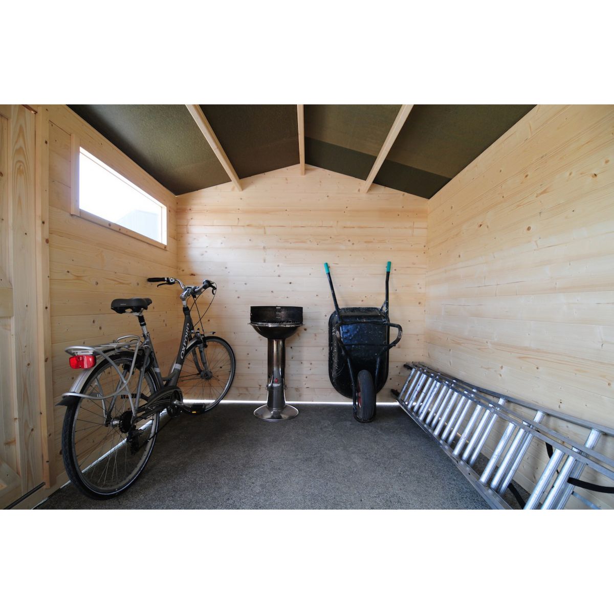 Abri bois avec auvent Amol / 7.92m² / 28mm