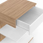 Voir la diapositive 6 : ID MARKET Lot de 2 tables de chevet TOMI 1 tiroir et 2 étagères façon hêtre et blanc