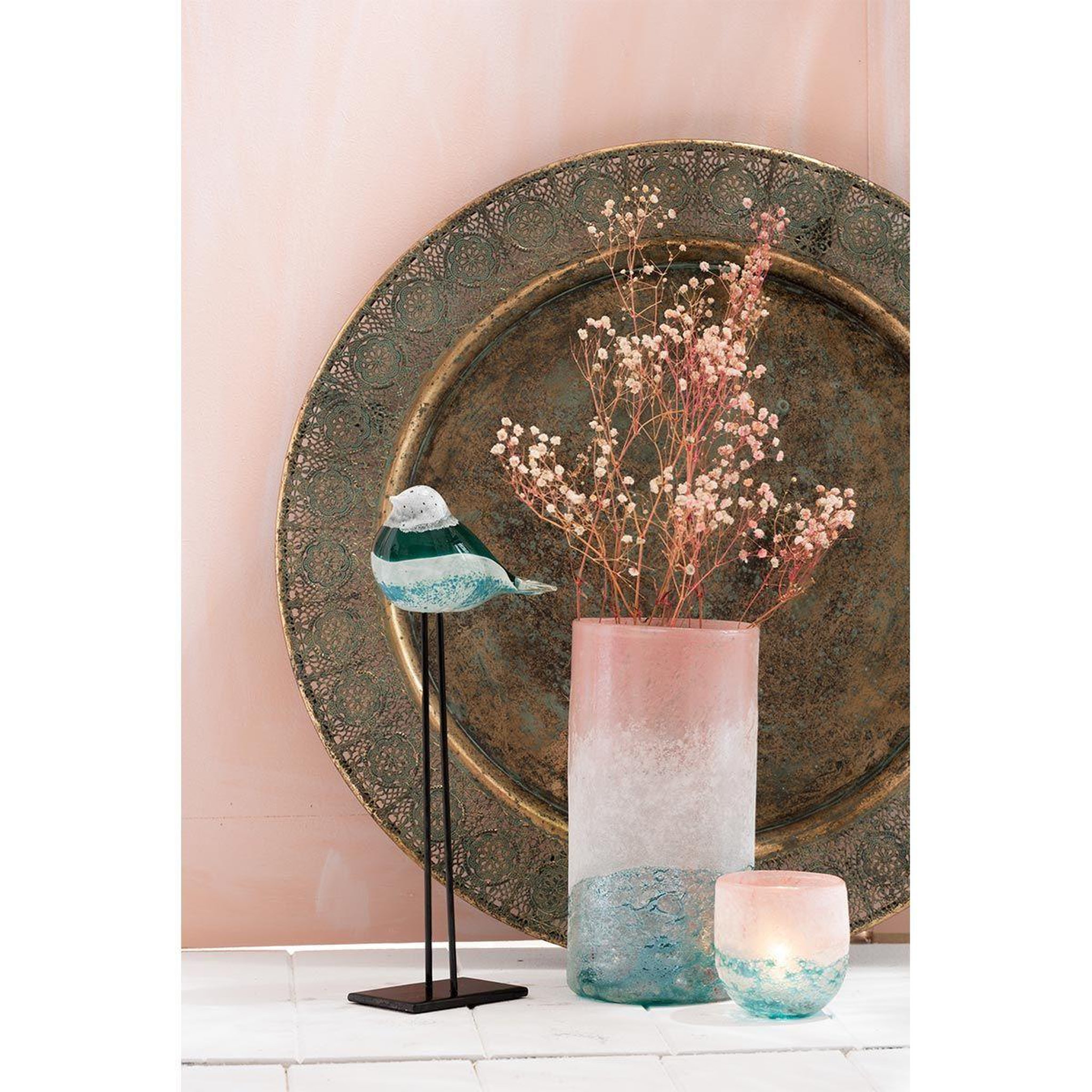 Voir la diapositive 2 : J-LINE Bouquet de fleurs  gypsophile séché  84cm rose