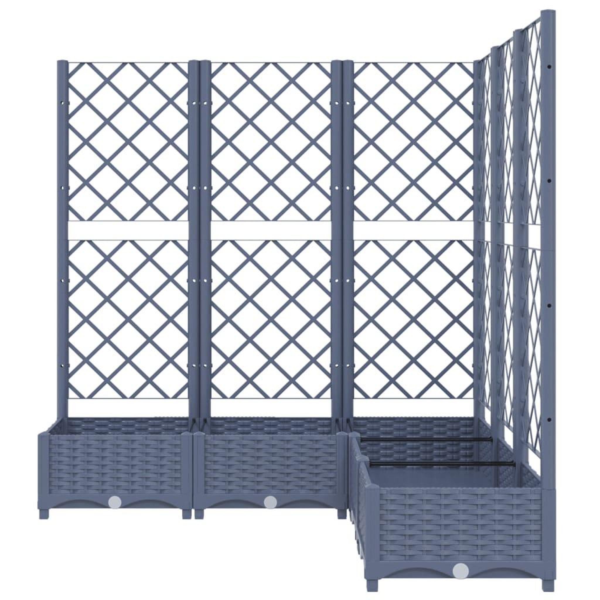 Voir la diapositive 4 : VIDAXL Jardiniere avec treillis bleu gris 120x120x121,5 cm PP