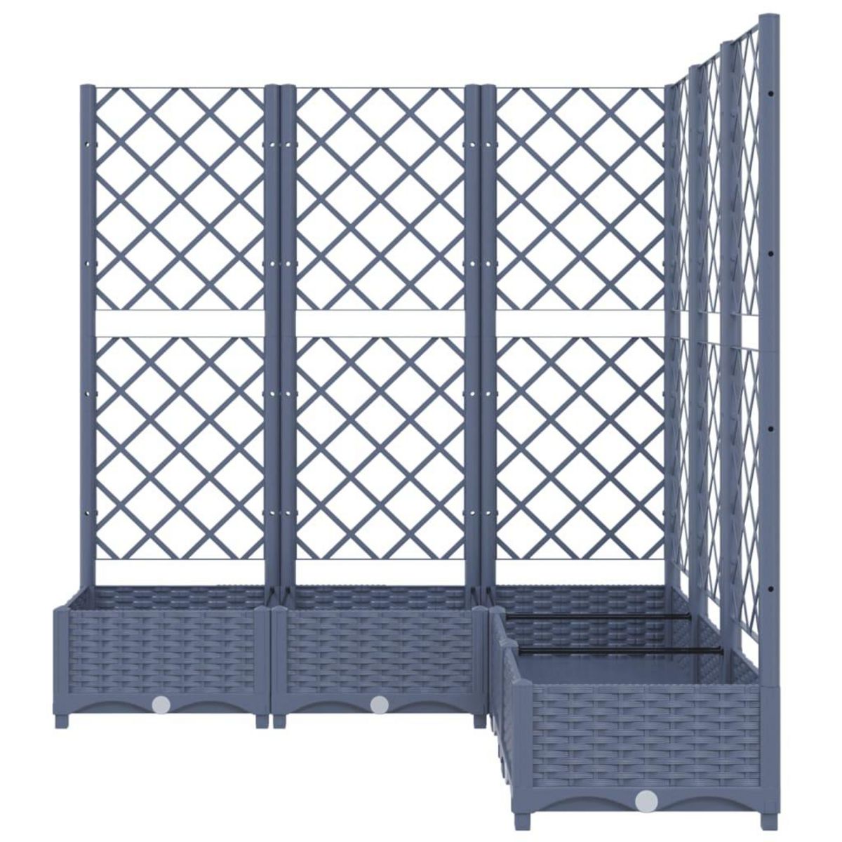 VIDAXL Jardiniere avec treillis bleu gris 120x120x121,5 cm PP