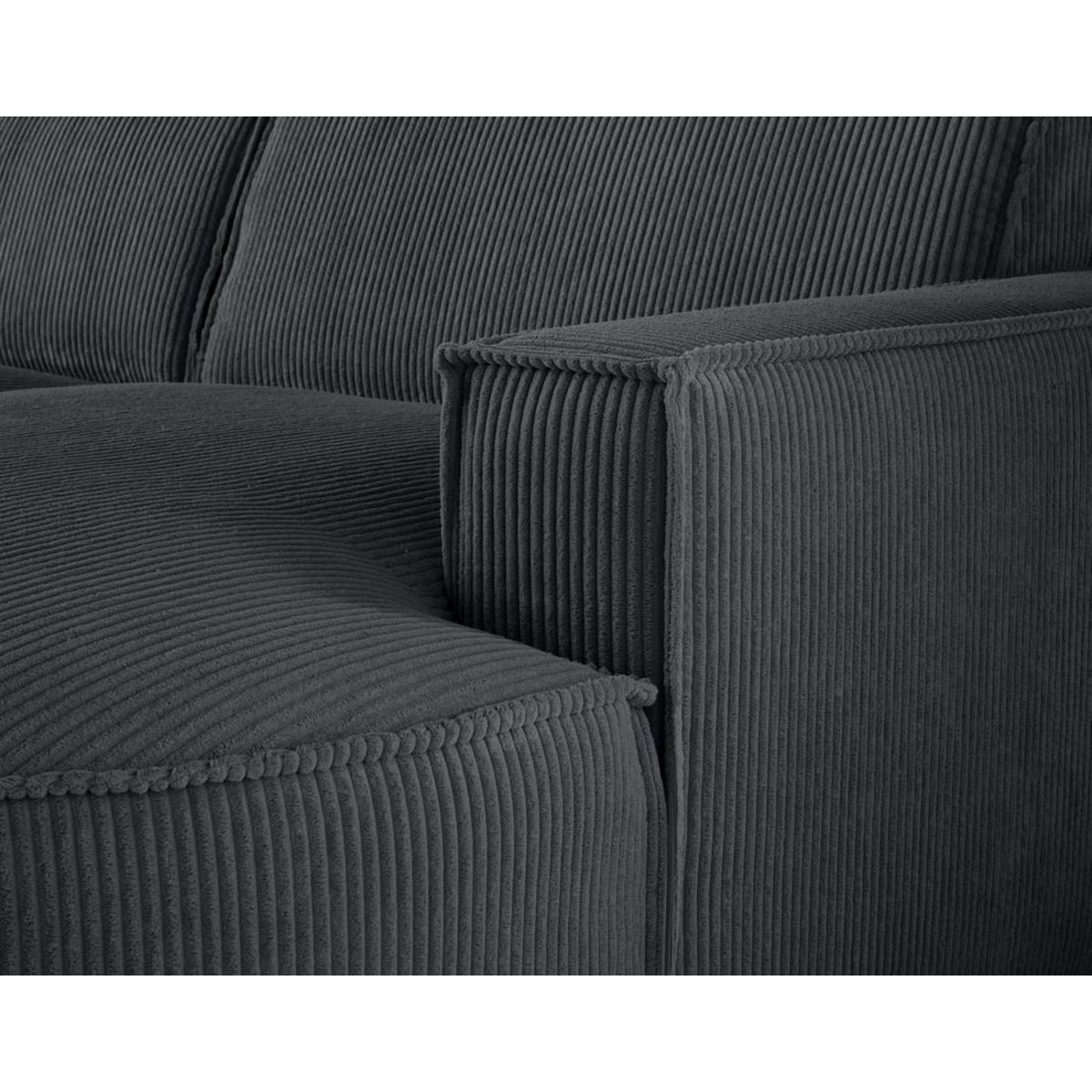 LISA DESIGN Spiaggia - canapé d'angle droit - forme arrondie - 5 places - en velours côtelé