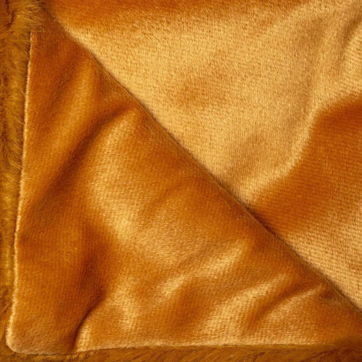 ATMOSPHERA Plaid Imitation Fourrure  Marron Glacé  125x150cm Moutarde