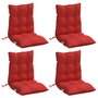 Voir la diapositive 3 : VIDAXL Coussins de chaise a dossier bas lot de 4 rouge tissu oxford