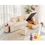 Voir la diapositive 3 : BEST MOBILIER California - canapé d'angle réversible 4 places - convertible avec coffre, étagère et poufs - en velours texturé