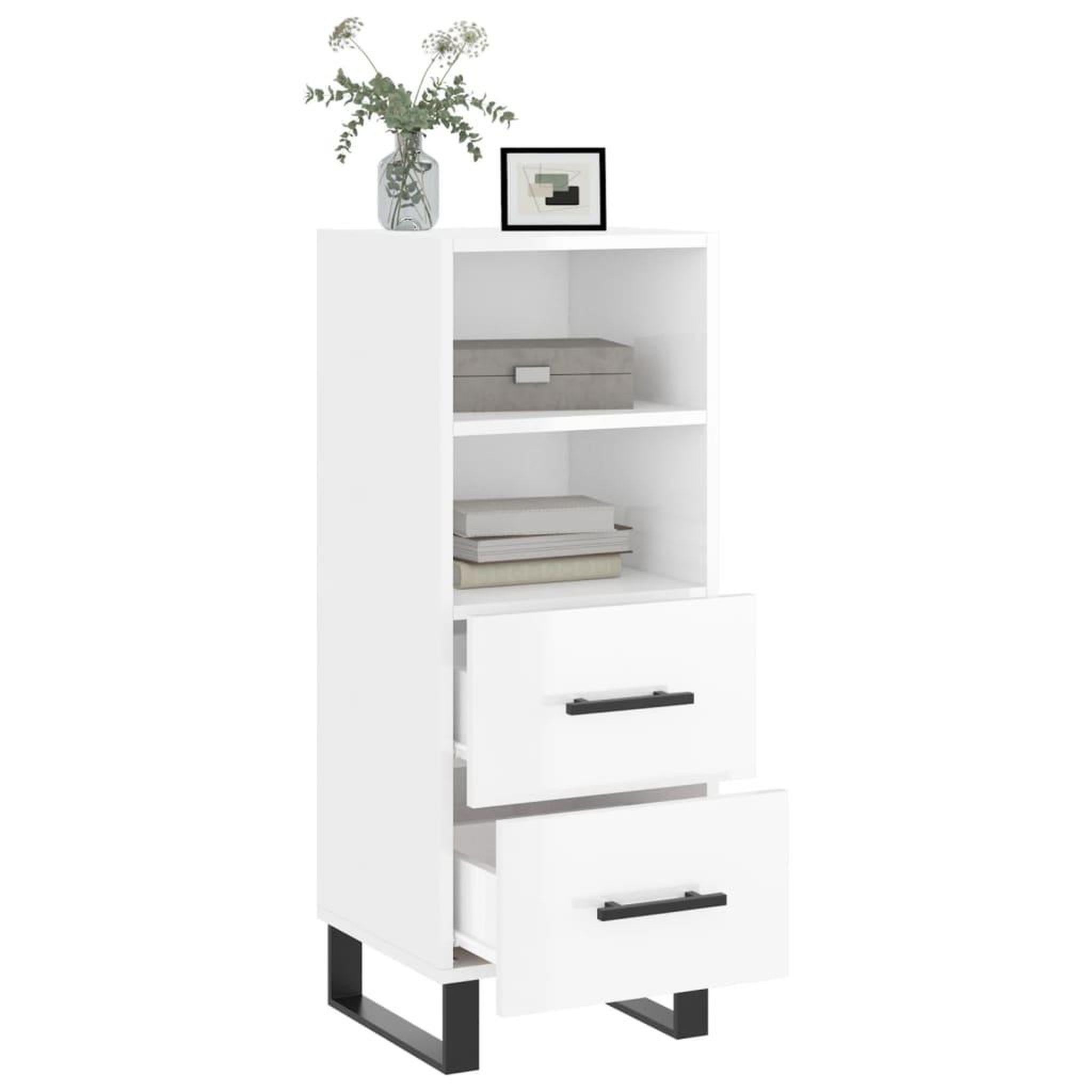 Voir la diapositive 4 : VIDAXL Buffet Blanc brillant 34,5x34x90 cm Bois d'ingenierie