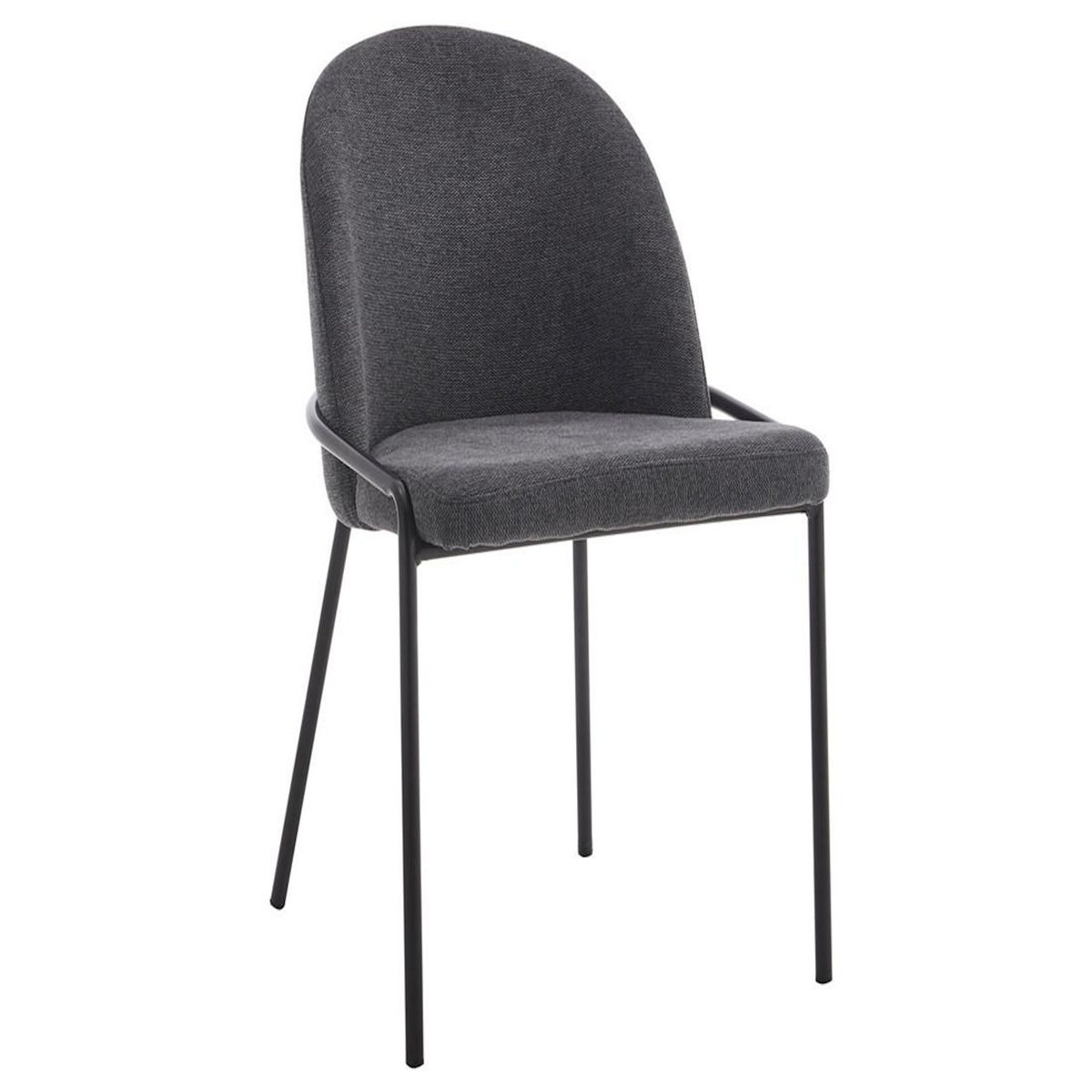 LISA DESIGN Imelda - lot de 4 chaises - en tissu - gris anthracite