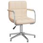 Voir la diapositive 2 : VIDAXL Chaise pivotante de bureau Creme Tissu