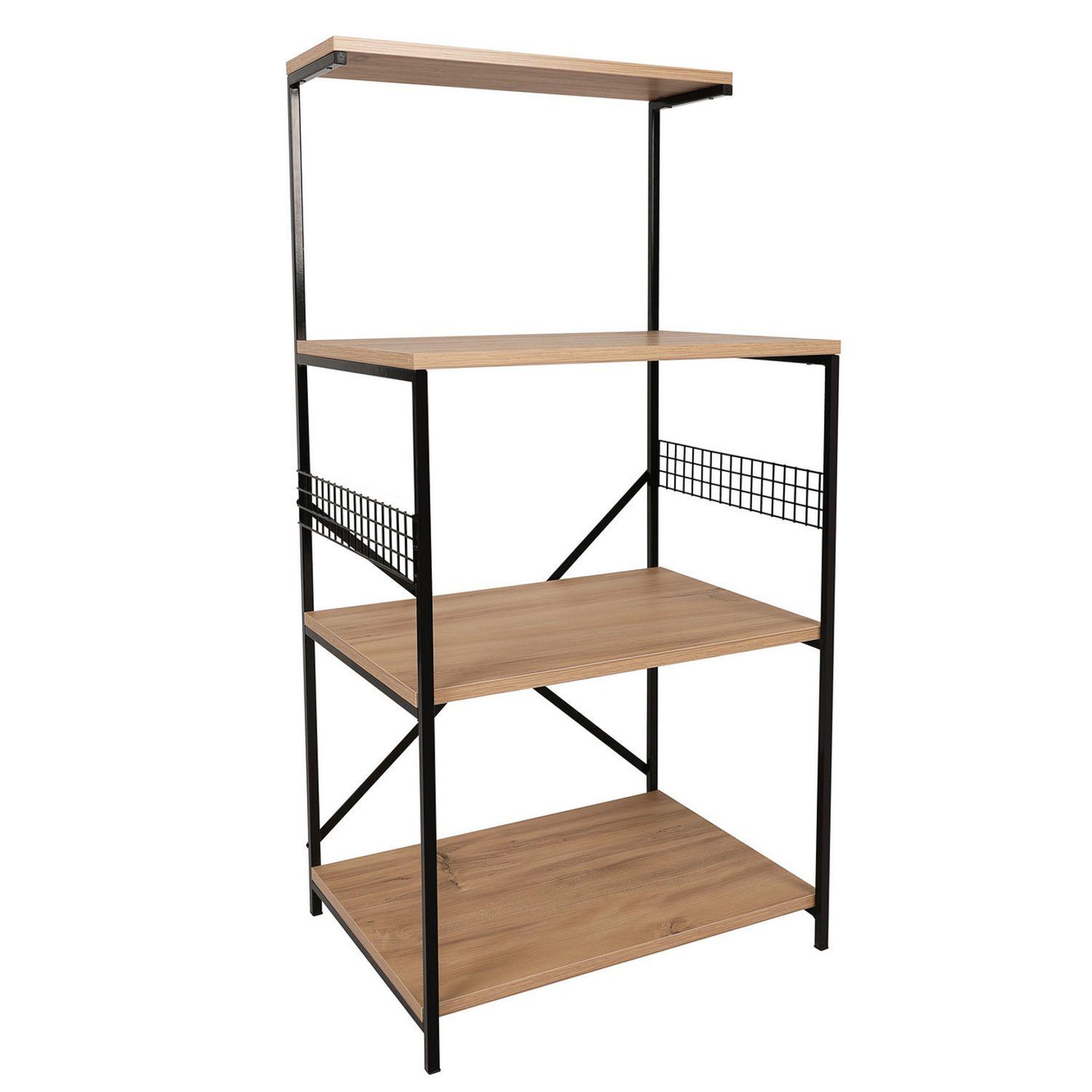 Voir la diapositive 4 : TOILINUX Etagère métal et bois pour cuisine - marron et noir