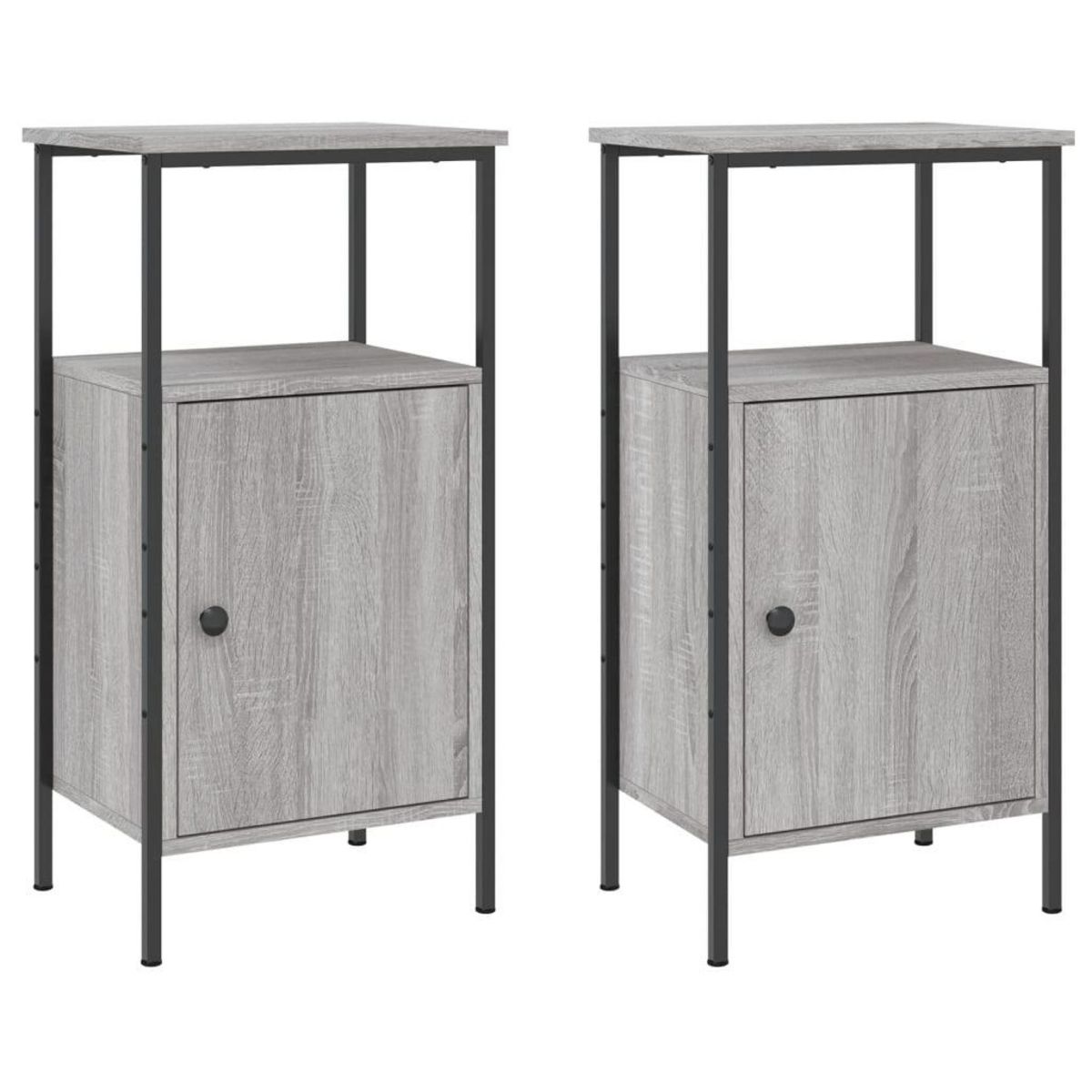 VIDAXL Tables de chevet 2 pcs sonoma gris 41x31x80cm bois d'ingenierie
