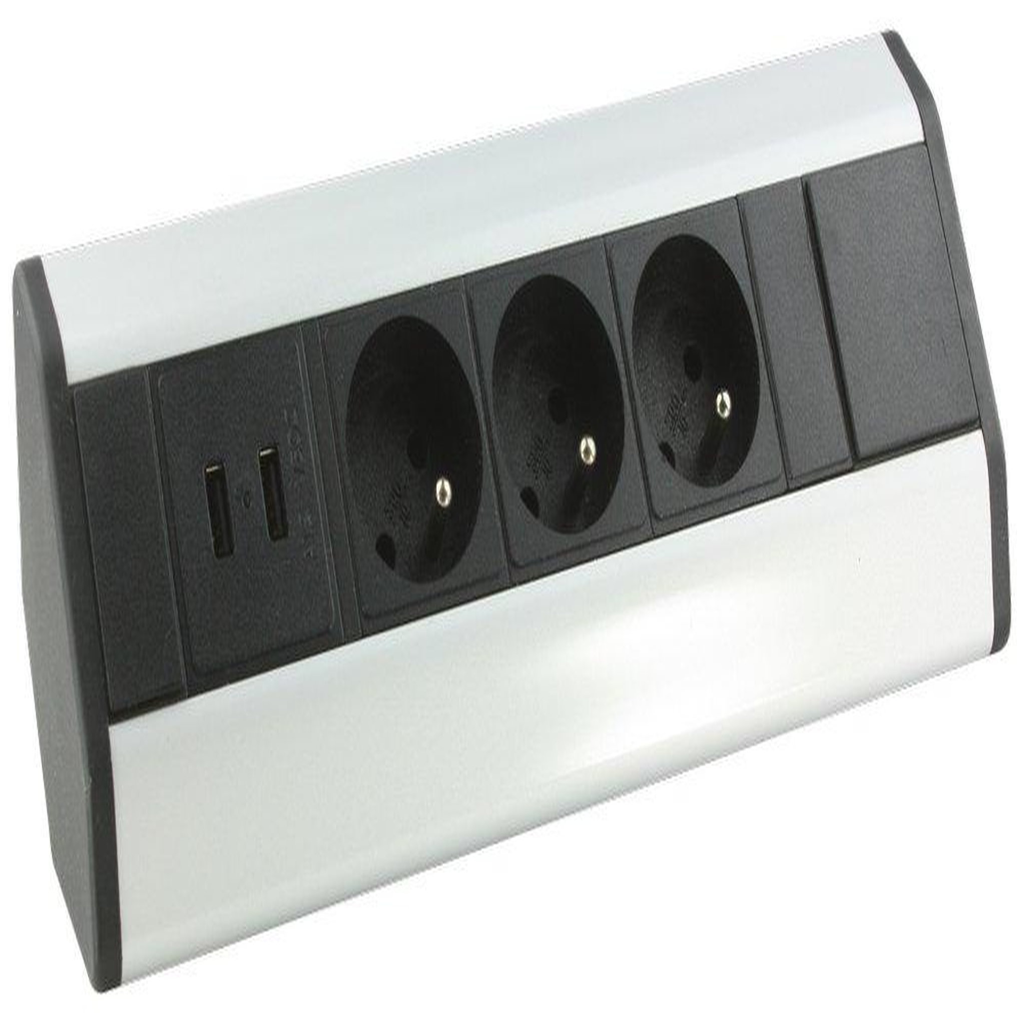 CENTRALE BRICO Bloc prise d'angle 3 Prises + 2 ports USB