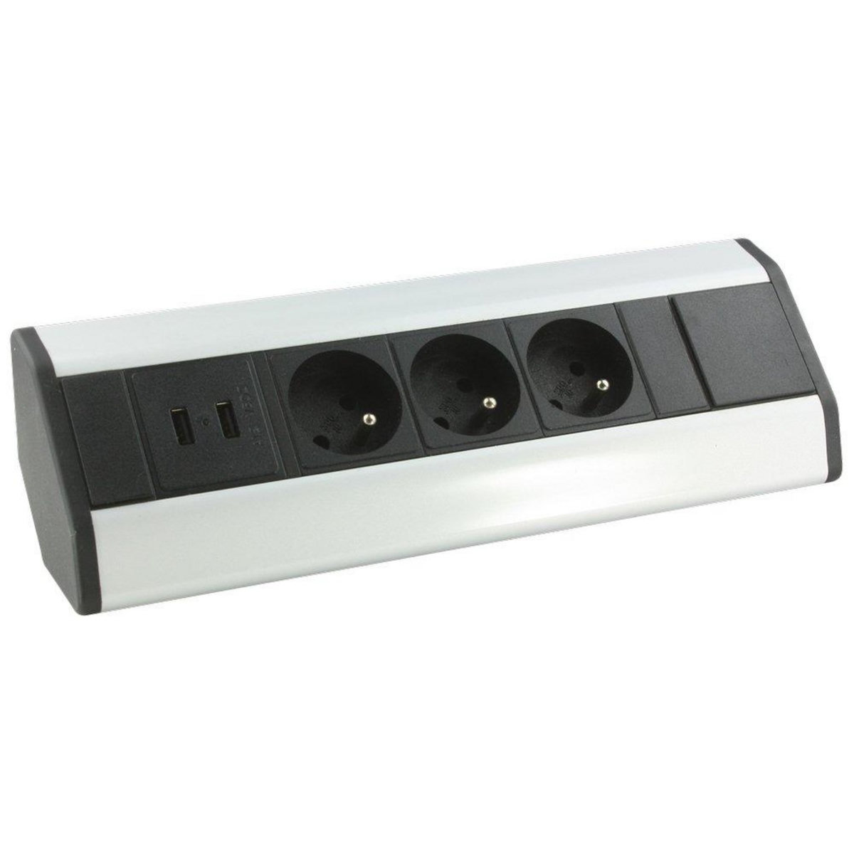 CENTRALE BRICO Bloc prise d'angle 3 Prises + 2 ports USB