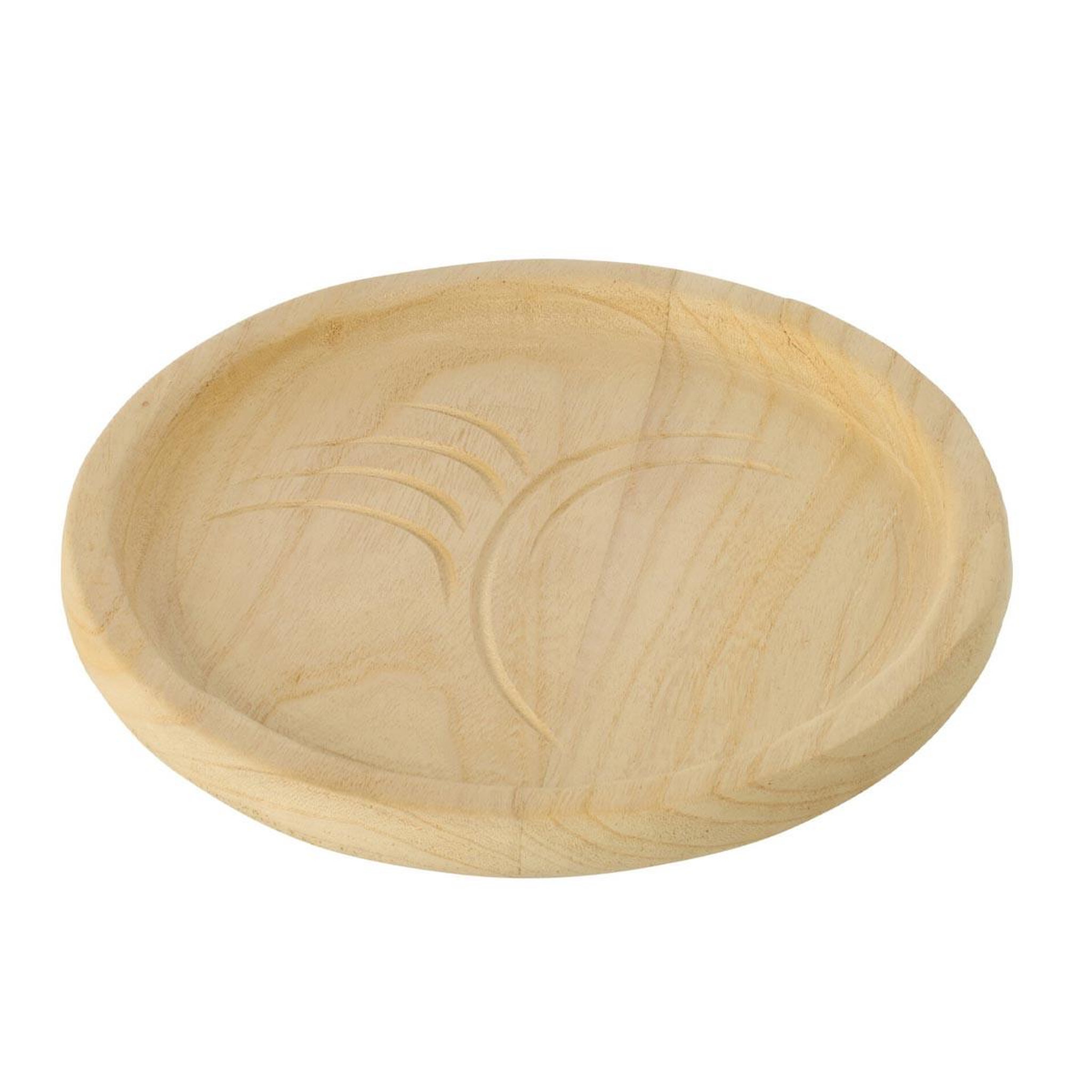 J-LINE Plateau déco en bois  dona  35cm naturel