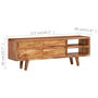 Voir la diapositive 6 : VIDAXL Meuble TV Bois d'acacia avec portes sculptees 117 x 30 x 40 cm