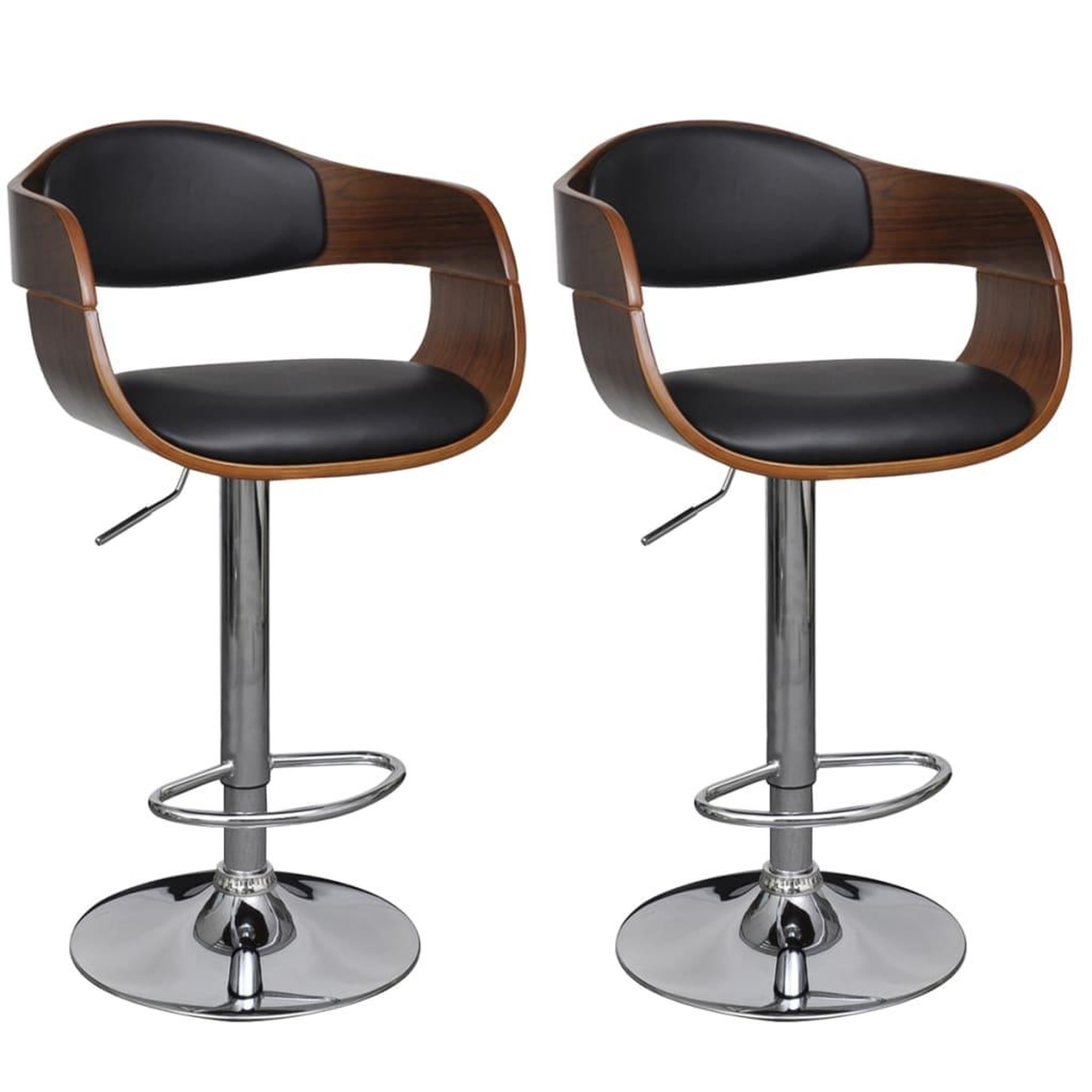 Voir la diapositive 1 : VIDAXL Tabourets de bar lot de 2 bois courbe et similicuir