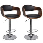 VIDAXL Tabourets de bar lot de 2 bois courbe et similicuir
