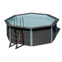 Voir la diapositive 2 : GRE Piscine hors sol ronde en composite - Grise - 4,10 x 1,24 m