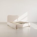 BEST MOBILIER Hugo - lit coffre - 160x200 cm - en velours texturé. Coloris disponibles : Beige