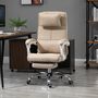 Voir la diapositive 2 : HOMCOM Fauteuil de bureau manager grand confort repose-pied tétière intégrés dossier inclinable lin beige