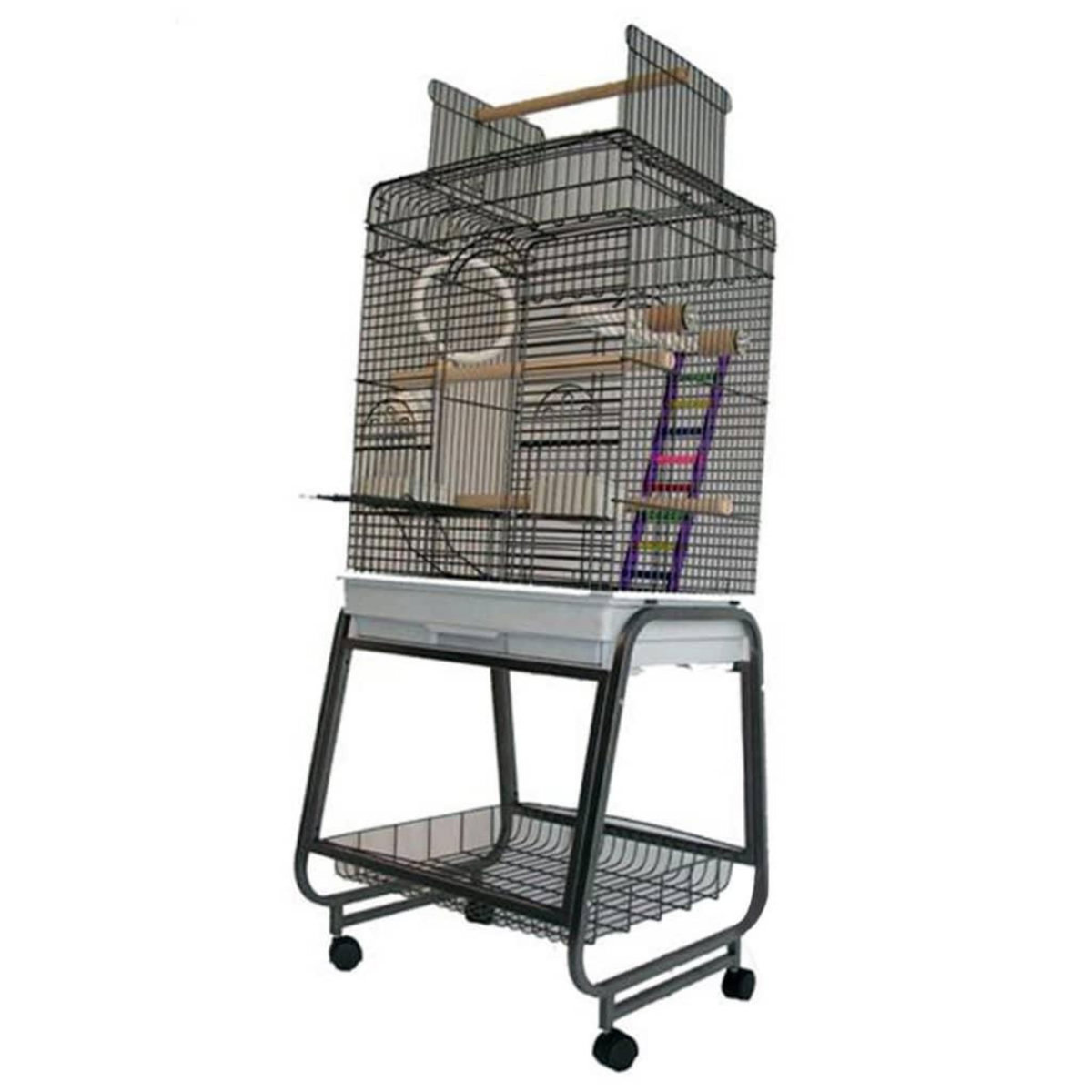 Strong Strong Cage pour perroquetd Villa Aurelia Gris 56 x 43 x 154 cm