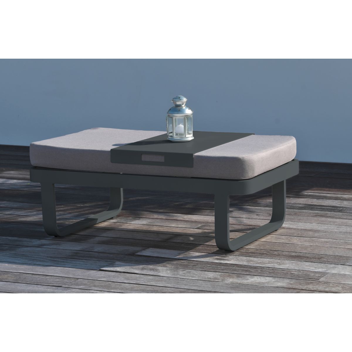 DCB GARDEN Salon bas de jardin 6 personnes en aluminium anthracite BARCELONA