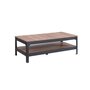 CALICOSY Table basse métal noir et bois - L117cm