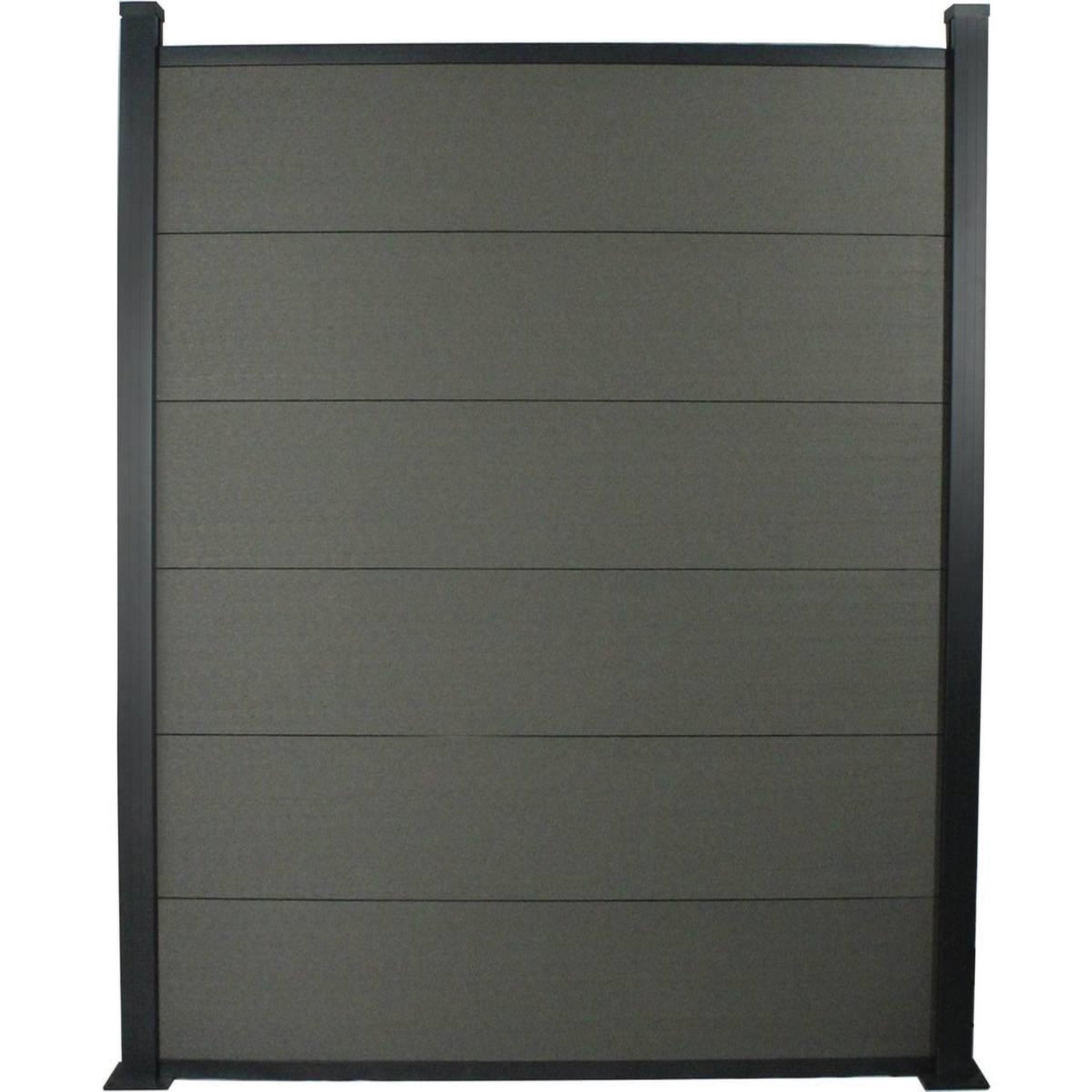 Voir la diapositive 1 : Habitat et Jardin Kit Clôture 1.6 x 1.6 m composite et aluminium + profilés de finitions - Kit de fixation offert - Ardoise